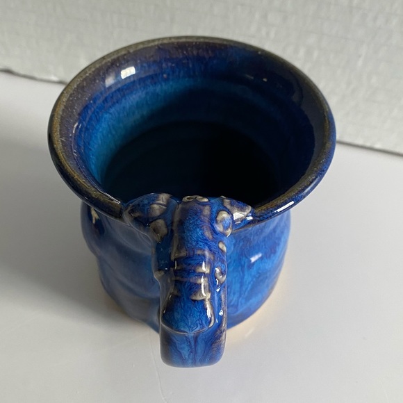 Blue Glazed Pottery Mug with Lobster by DAVE - Picture 2 of 8